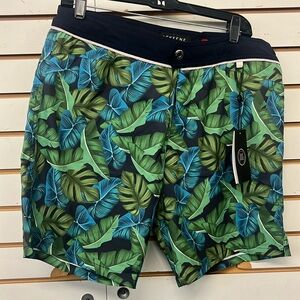Mackeene Green Tropical Bold Print Trunks Men’s Size 34